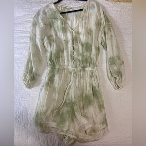 Aerie romper. Light green and white tie dye & has lace detail. Worn a few times.